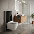 SWISS AQUA TECHNOLOGIES - Glass pack WC bâti-support avec plaque de commande + WC suspendu Ceramia sans bride avec abattant SoftClose (STGLBCEPXWT01-FR) - vignette