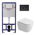 SWISS AQUA TECHNOLOGIES - Pack WC bâti-support + WC sans bride Ceramia PixL avec abattant SoftClose + plaque noir (STCEPXWT04-FR) - vignette