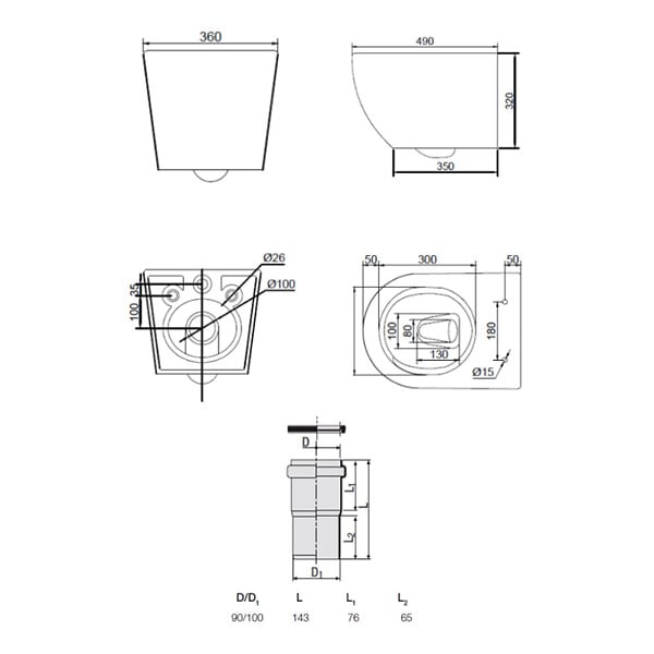 SWISS AQUA TECHNOLOGIES - Pack WC bâti-support + WC sans bride Ceramia PixL avec abattant SoftClose + plaque noir (STCEPXWT04-FR) - large