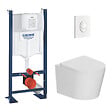 GROHE - Rapid SL pack WC bâti-support autoportant + WC suspendu sans bride Ceramia avec abattant SoftClose + plaque (GRRCE14WT03FR-FS) - vignette