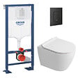 GROHE - Solido pack WC bâti-support autoportant + WC suspendu Ceramia PixL + abattant SoftClose + plaque noir (GRRCEPXWR03FR-FS) - vignette