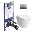 VILLEROY & BOCH - ViConnect Pro S Pack WC bâti Villeroy & Boch + Cuvette Vitra S50 + Abattant softclose + Plaque chrome (ViConnectS50-1-SP) - vignette