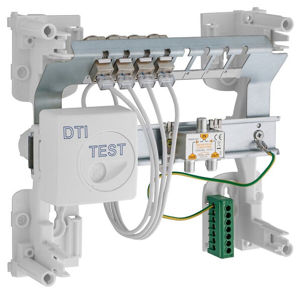 BATILEC - Coffret communication BATI START S - 1R/4 RJ45 GRADE 2 TV - DTI QUAD/TV 2S : Ethernet 1 Gbit/s, 4 RJ45, compatible fibre FTTH-BATILEC - large