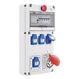 BATILEC - Coffret de chantier triphasé IP44 avec différentiel 3MA, 4 prises 230V 16A, 1 prise 400V 32A et arrêt d'urgence intégré-GEWISS - vignette