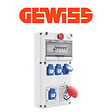 BATILEC - Coffret de chantier triphasé IP44 avec différentiel 3MA, 4 prises 230V 16A, 1 prise 400V 32A et arrêt d'urgence intégré-GEWISS - vignette