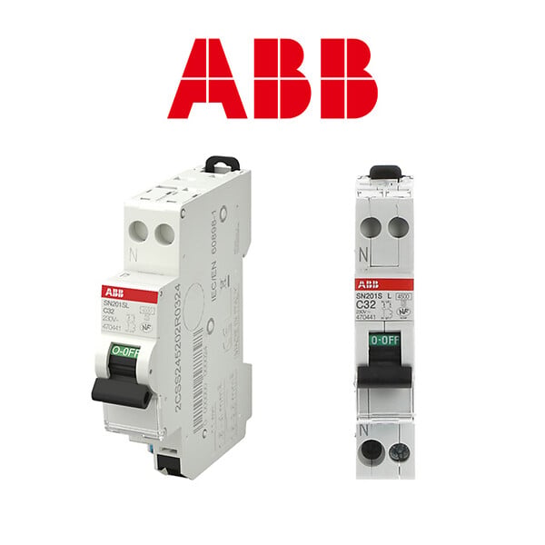 ABB - ABB Lot de 2 disjoncteurs automatiques Ph+N raccordement Rapide 32A-4,5Ka - large