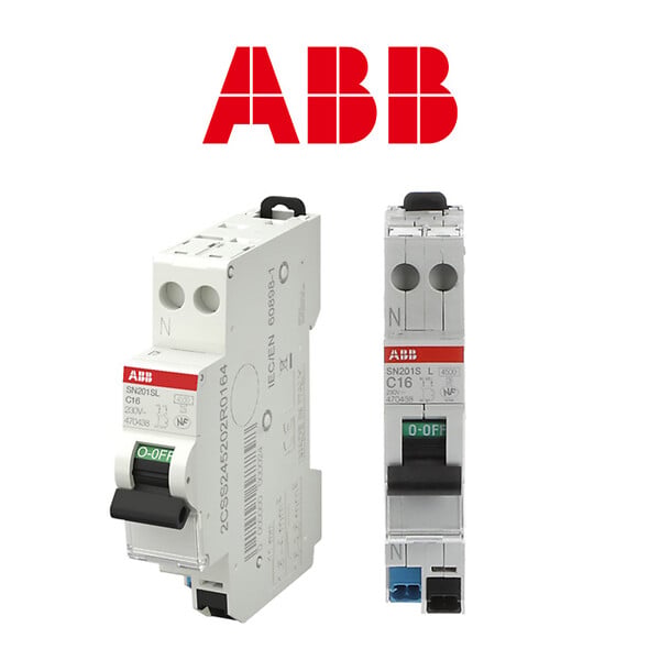 ABB - Lot de 3 disjoncteurs automatiques Ph+N raccordement Rapide 16A-4,5Ka-ABB - large