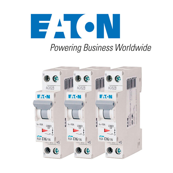 EATON CAPRI - Lot de 3 disjoncteurs 16A PLG, Ph+N 4,5kA (EN 60898) courbe C-EATON - large