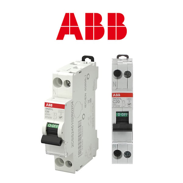 ABB - ABB Lot de 3 disjoncteurs Ph+N raccordement Vis 20A-4,5Ka - Courbe C - large