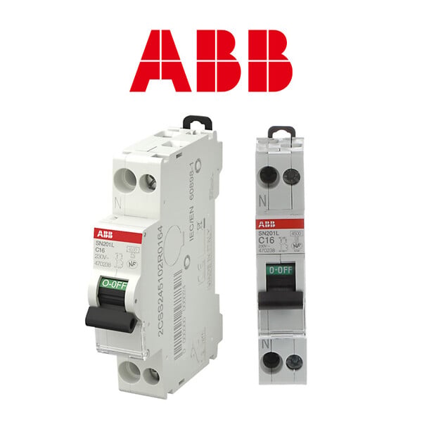 ABB - ABB Lot de 3 disjoncteurs Ph+N raccordement Vis 16A-4,5Ka - Courbe C - large