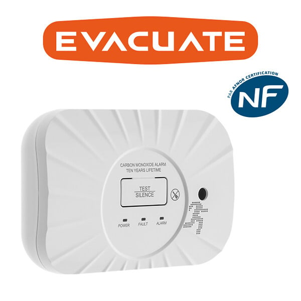 EVACUATE - EVACUATE Détecteur de gaz CO DESIGN -Autonomie et garantie 3 ans - large
