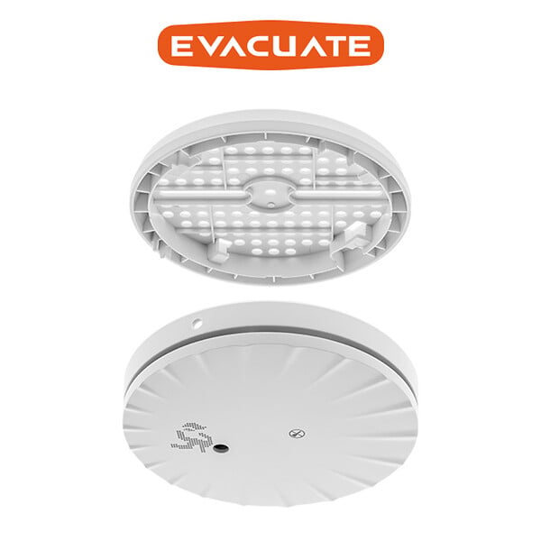 EVACUATE - EVACUATE Détecteur de fumée NF Slim avec support multi, autonomie et garantie 10 ans - large