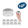 EVACUATE - Lot de 10 détecteurs de fumée NF autonomie 10 ans avec supports magnétiques-EVACUATE - vignette