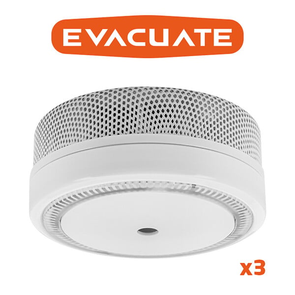 EVACUATE - EVACUATE Lot de 3 détecteurs de fumée NF autonomie 10 ans garantie 10 ans - large
