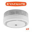 EVACUATE - EVACUATE Lot de 3 détecteurs de fumée NF autonomie 10 ans garantie 10 ans - vignette