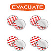 EVACUATE - EVACUATE Lot de 4 fixations aimantées pour détecteur de fumée - vignette