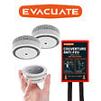 EVACUATE - EVACUATE Pack 2 détecteurs de fumée + 2 supports aimantés + 1 couverture anti-feu - vignette