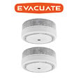 EVACUATE - EVACUATE Lot de 2 détecteurs de fumée NF autonomie 10 ans + supports magnétiques - vignette