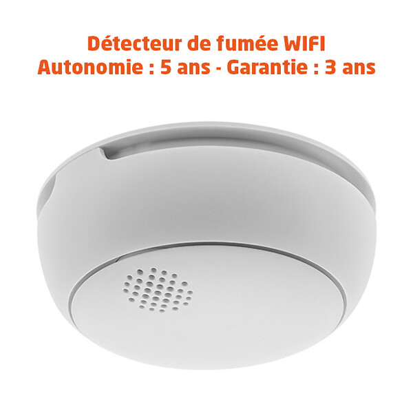 EVACUATE - EVACUATE Détecteur de fumée WIFI autonomie 5 ans garantie 3 ans, alerte smartphone - large