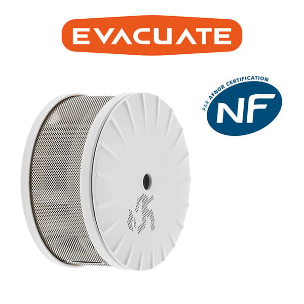 EVACUATE - Détecteur de fumée mini design NF autonomie et garantie 10 ans - large