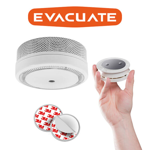 EVACUATE - Détecteur de fumée NF autonomie 10 ans + support magnétique-EVACUATE - large