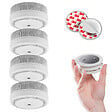 EVACUATE - EVACUATE Lot de 4 mini détecteurs de fumée avec supports de fixation aimantés, NF 10 ans, Magnetik's KNX - vignette