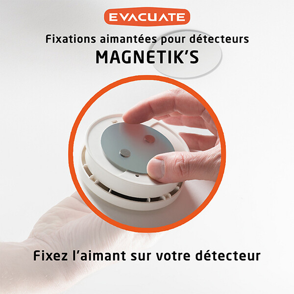 EVACUATE - EVACUATE Support aimanté Magnetik's diamètre 70mm pour détecteur de fumée - large