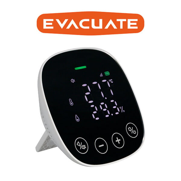 EVACUATE - EVACUATE Détecteur CO2 connecté écran LED : mesure la qualité de l'air - large
