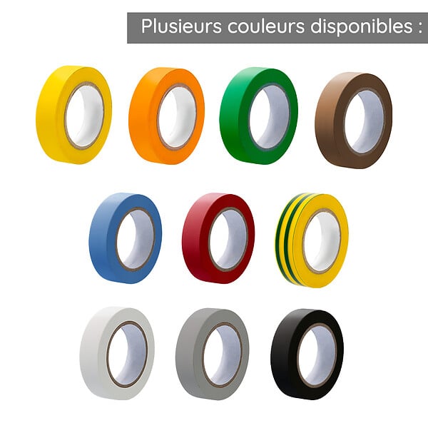 HELLERMANNTYTON - BATILEC Lot de 10 rubans isolants électriques 15mm x 10m panachés - large