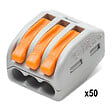 WAGO - WAGO 50x Connecteurs rapides S222 3 entrées pour connexions automatiques, lot de 50 unités - vignette