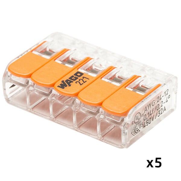 WAGO - WAGO Sachet de 20 bornes 2, 3 et 5 Entrées S221 pour connexion automatique, panaché, haute qualité - large