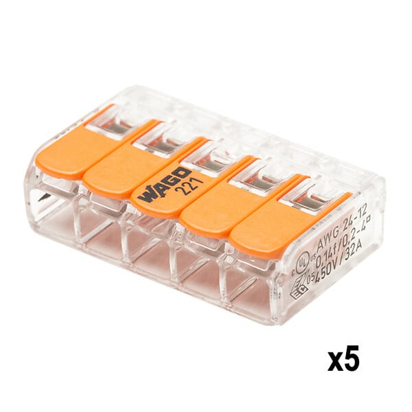 WAGO - WAGO Mallette 80 bornes de connexion S221 (35x2E-40x3E-5x5E) pour fils souples et rigides - large