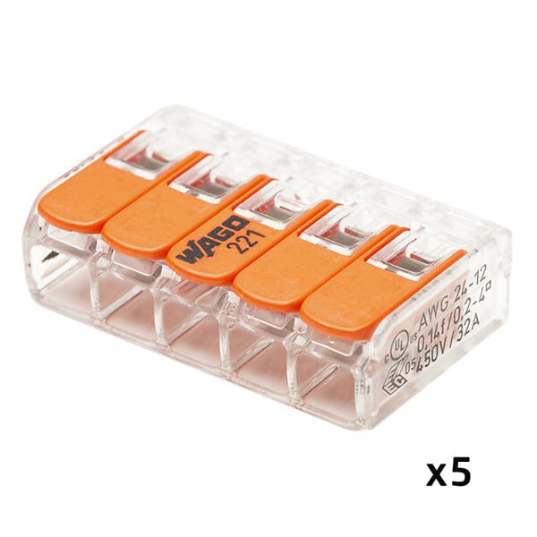 WAGO - Pot de 30 bornes de connexion automatique S221 2,3 et 5 entrées - large