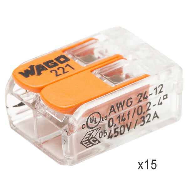 WAGO - WAGO Pot de 50 bornes de connexion automatique S221 2,3 et 5 entrées - large