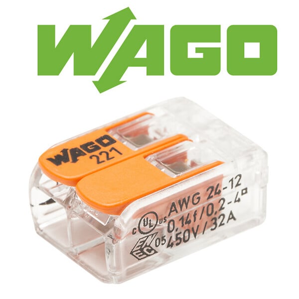 WAGO - WAGO Pot de 50 bornes de connexion automatique 2 entrées S221 - large