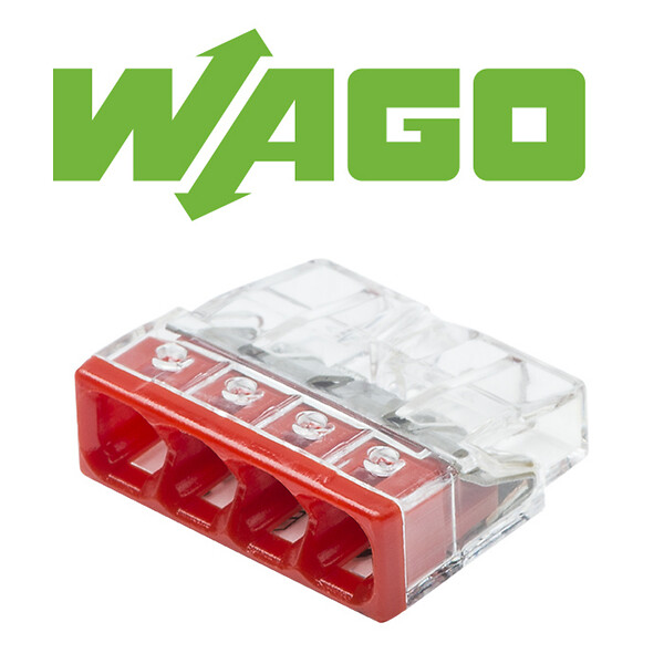 WAGO - Flacon de 50 mini bornes de connexion automatique 4 entrées S2273 - large