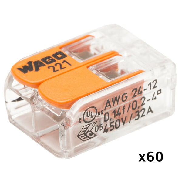 WAGO - Seau de 200 bornes de connexion automatique S221 2,3 et 5 entrées - large