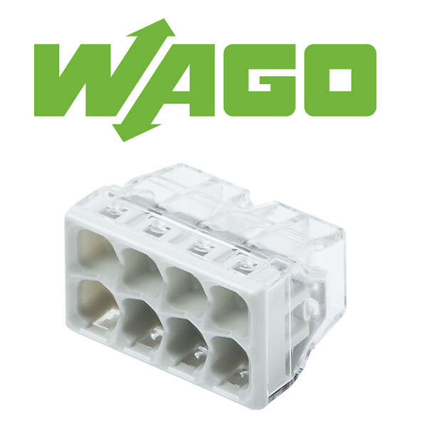 WAGO - Flacon de 25 mini bornes de connexion automatique 8 entrées S2273 - large