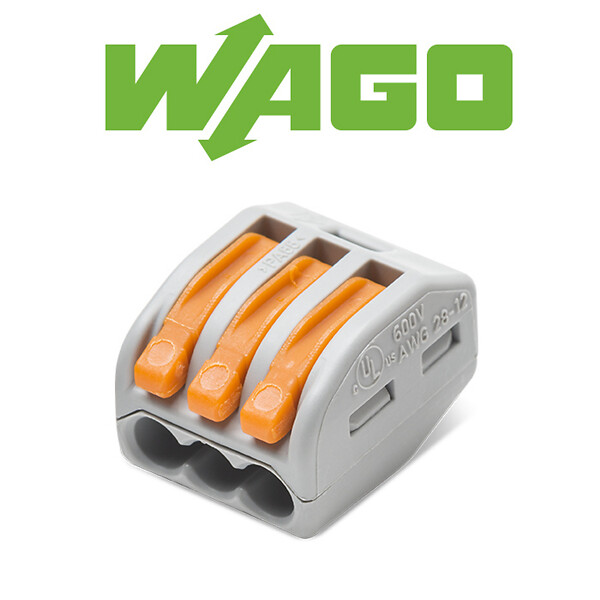 WAGO - WAGO Sachet de 15 bornes de connexion automatique 3 entrées S222 - large