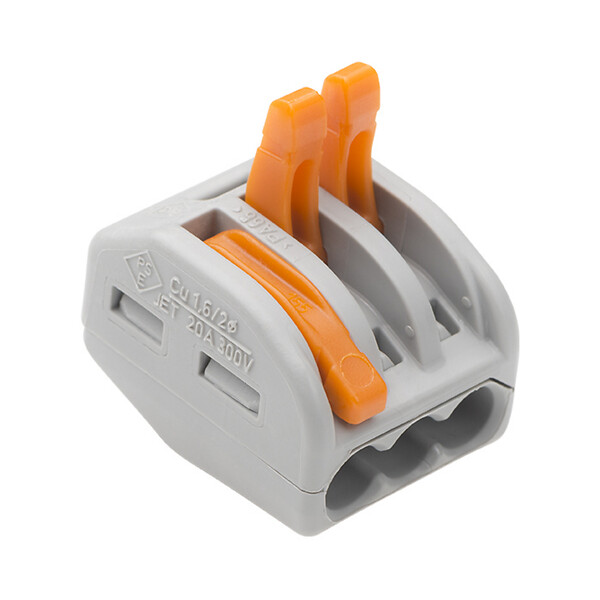 WAGO - WAGO Sachet de 15 bornes de connexion automatique 3 entrées S222 - large