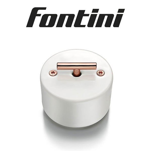 FONTINI - FONTINI Inter. volets-roulants rotatif metal cuivre brill. porcel. blanche DO - large
