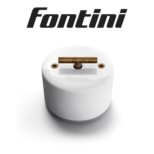 FONTINI - FONTINI Inter. volets-roulants rotatif métal laiton vieilli porcelaine blanche DO - large