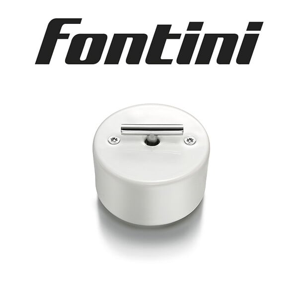 FONTINI - FONTINI Va-et-vient métal chrome porcelaine blanche DO - large