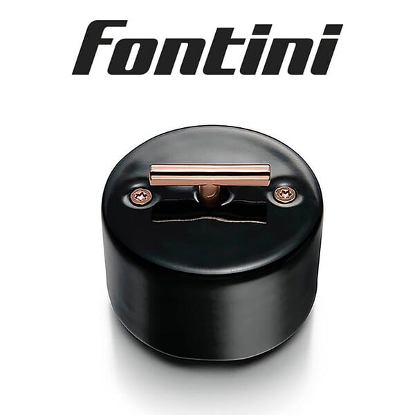 FONTINI - FONTINI Inter. volets-roulants rotatif métal cuivre brillant porcelaine noire DO - large