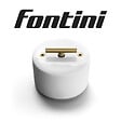 FONTINI - FONTINI Poussoir rotatif métal laiton doré satiné porcelaine blanche DO - vignette