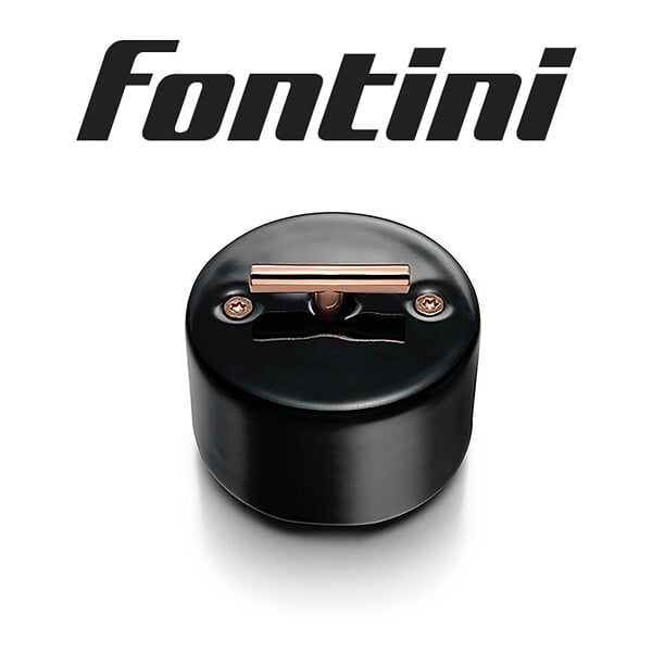 FONTINI - FONTINI Va-et-vient métal cuivre brillant porcelaine noire DO - large