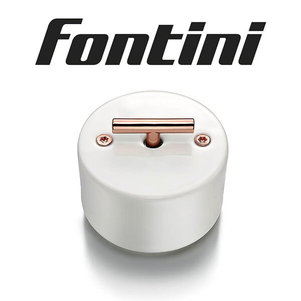 FONTINI - FONTINI Va-et-vient métal cuivre brillant porcelaine blanche DO - large