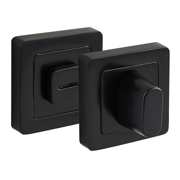 AYR - AYR Lot de 2 poignées CANELA noir mat + 2 rosaces condamnation noir mat - large