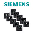 SIEMENS - SIEMENS Lot de 10 Prises 2P+T Anthracite Delta Iris avec plaque anthracite - vignette