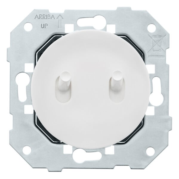 FONTINI - FONTINI Double bouton poussoir blanc avec manette blanc glossy DOM + plaque simple blanc - large